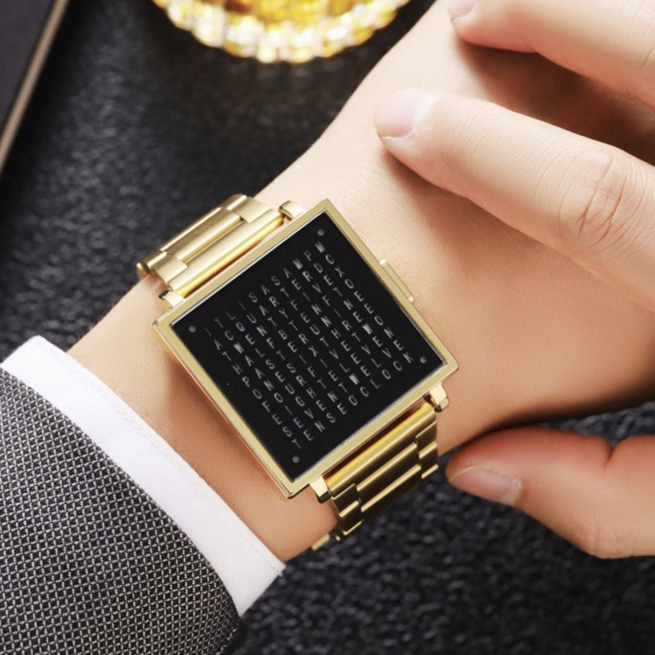 Waterproof Square Watch with Unique Light Display