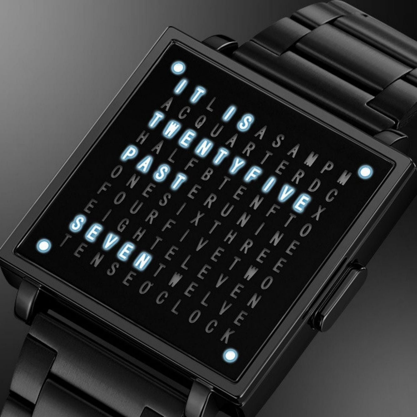 Waterproof Square Watch with Unique Light Display