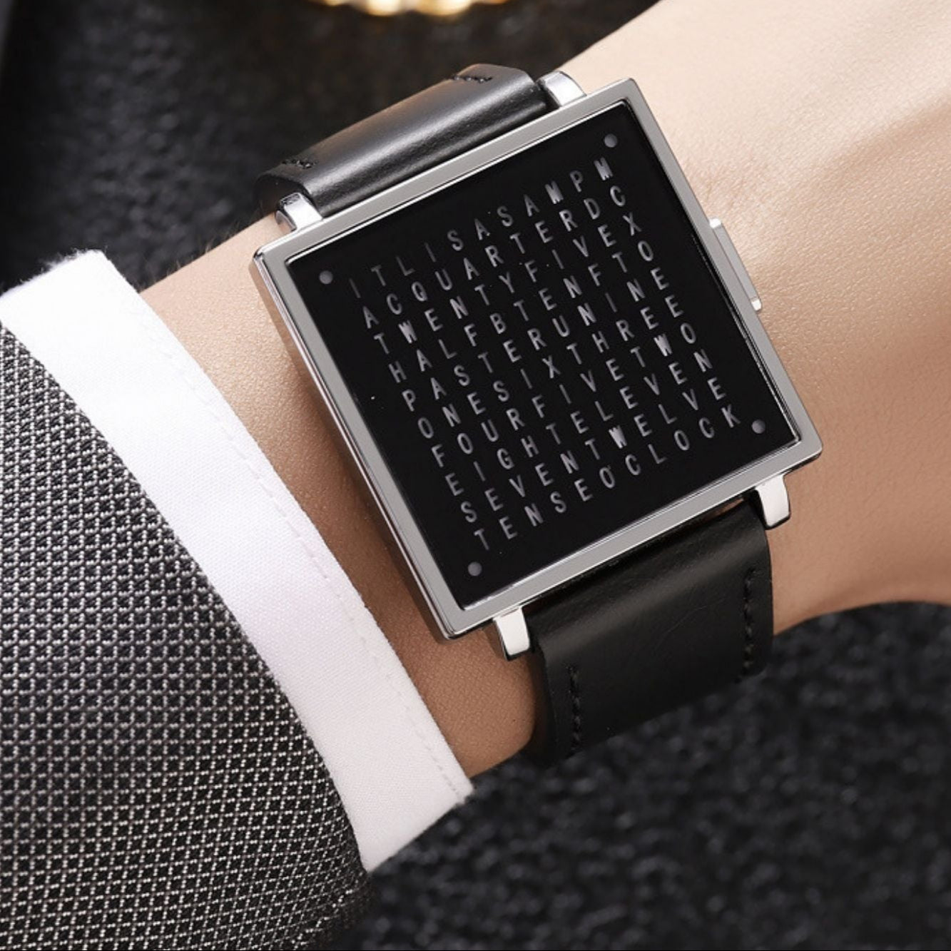Waterproof Square Watch with Unique Light Display