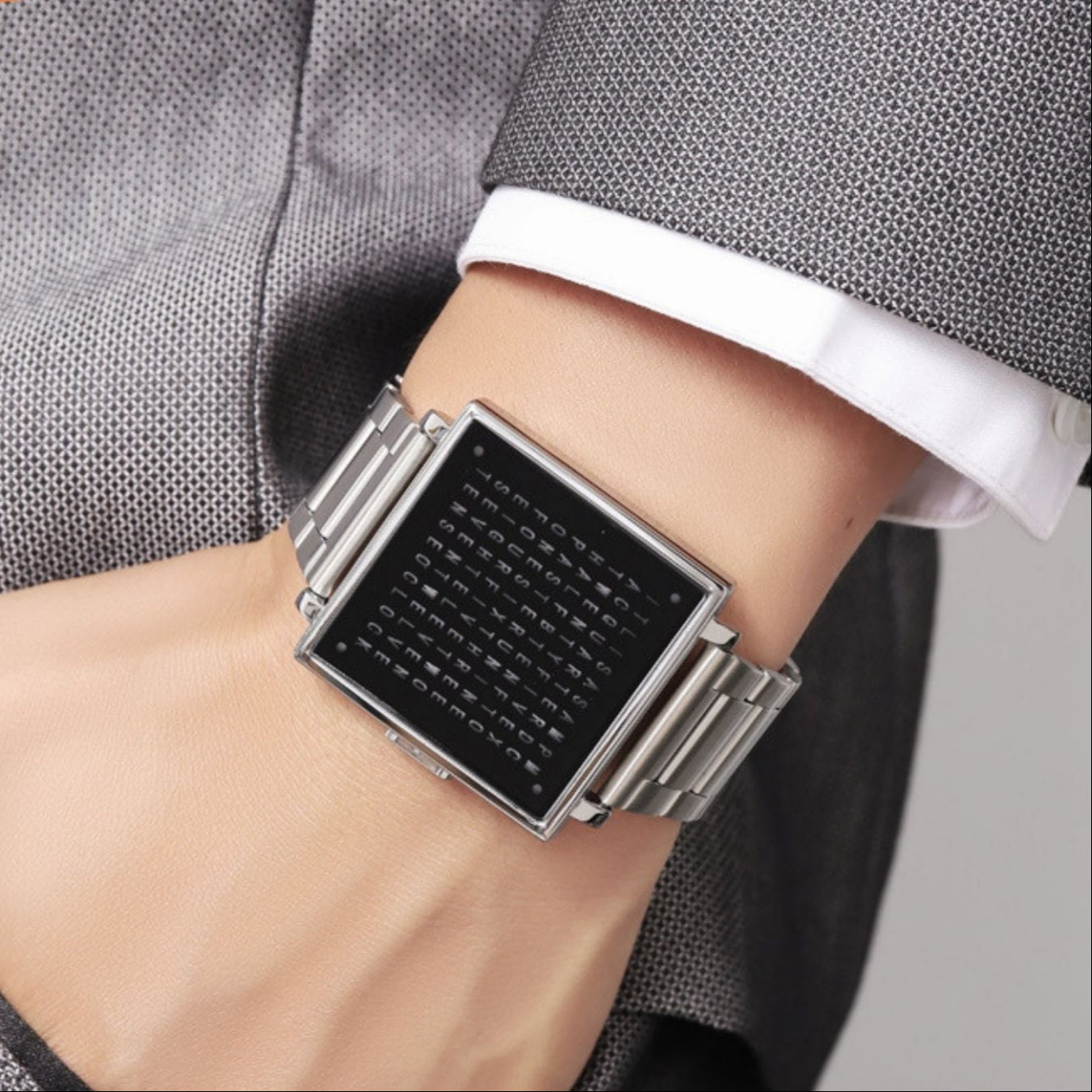 Waterproof Square Watch with Unique Light Display