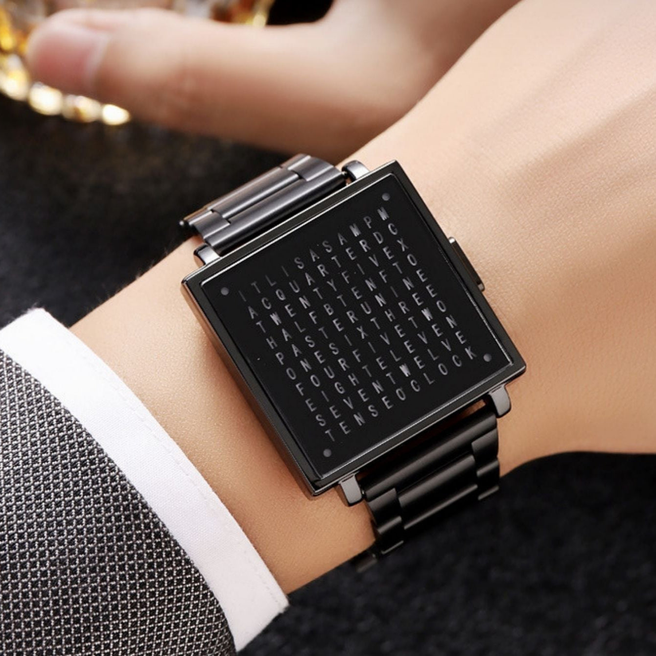 Waterproof Square Watch with Unique Light Display