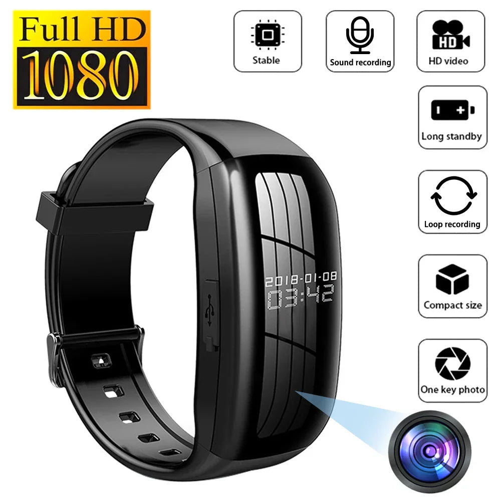 Compact 1080P Watch Camera with Audio and Photo Recording
