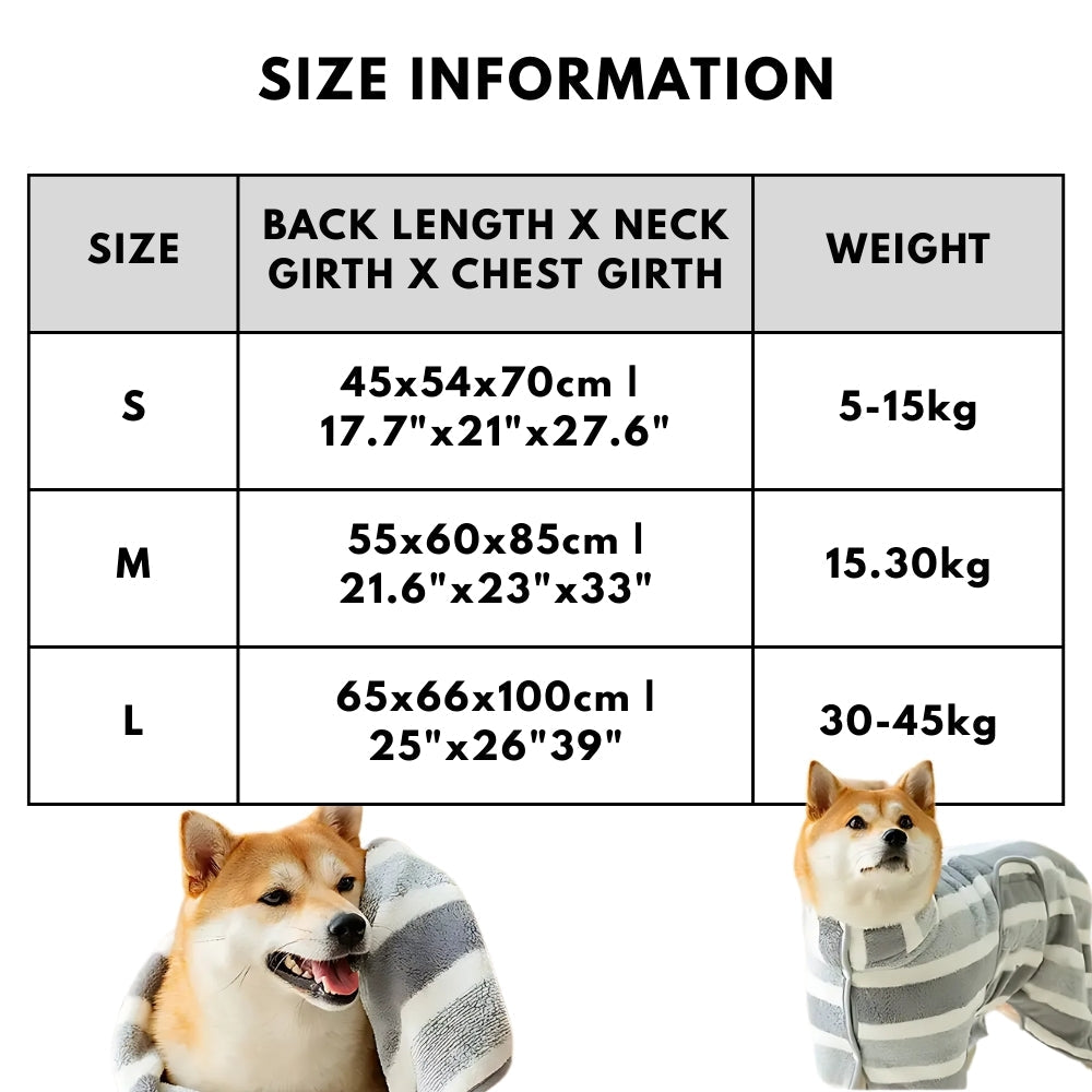 Super Absorbent Dog Drying Towel Robe