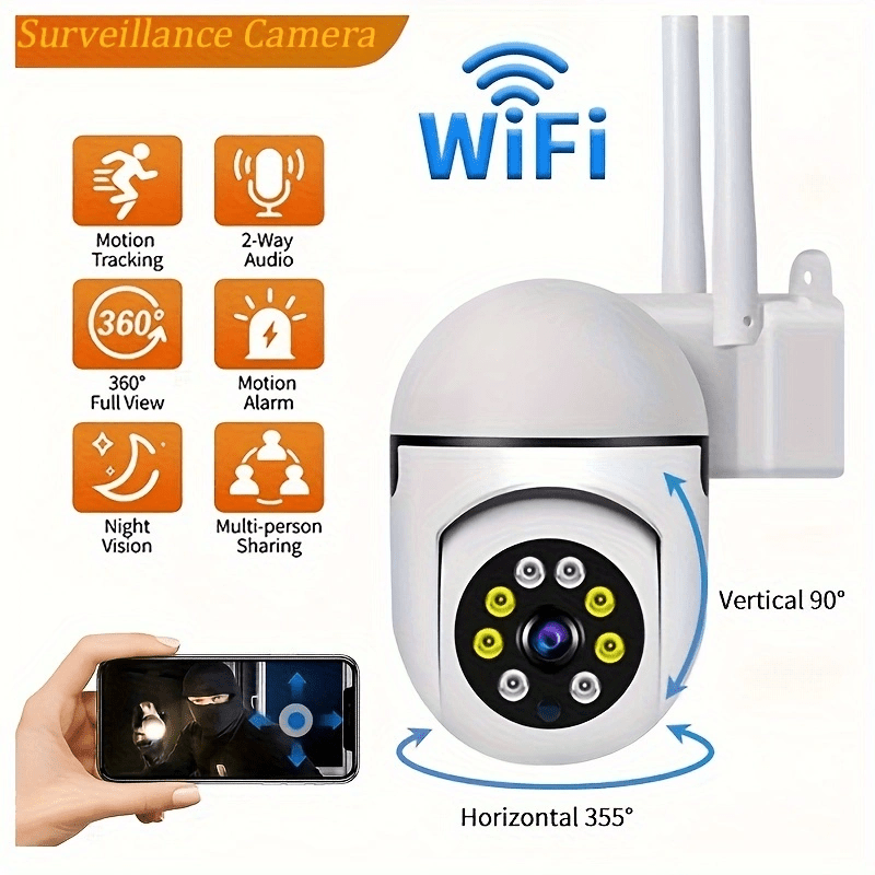 1080p Indoor Motion-Sensing Camera with Night Vision and App Control