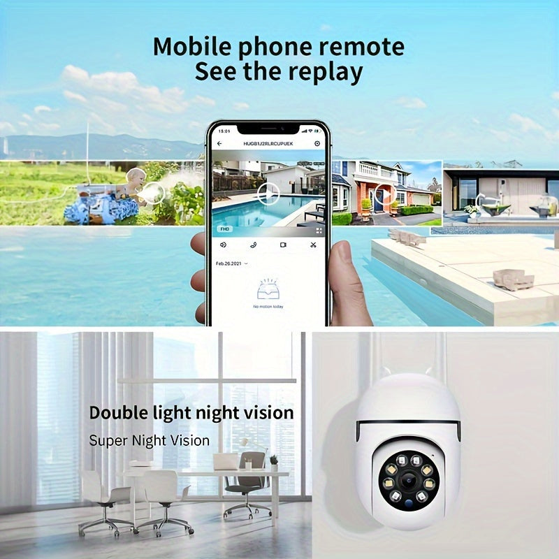 1080p Indoor Motion-Sensing Camera with Night Vision and App Control