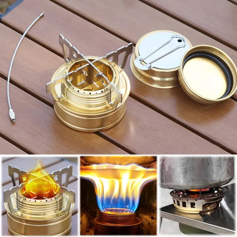 Mini Portable Alloy Camping Stove with Wind Protection