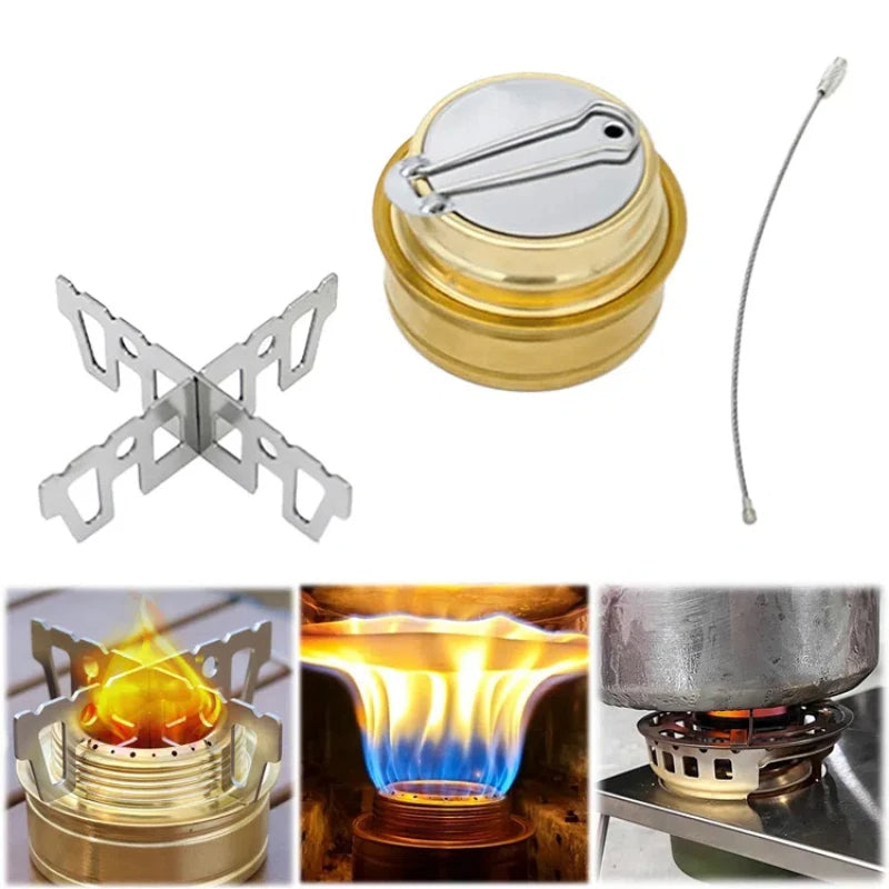 Mini Portable Alloy Camping Stove with Wind Protection