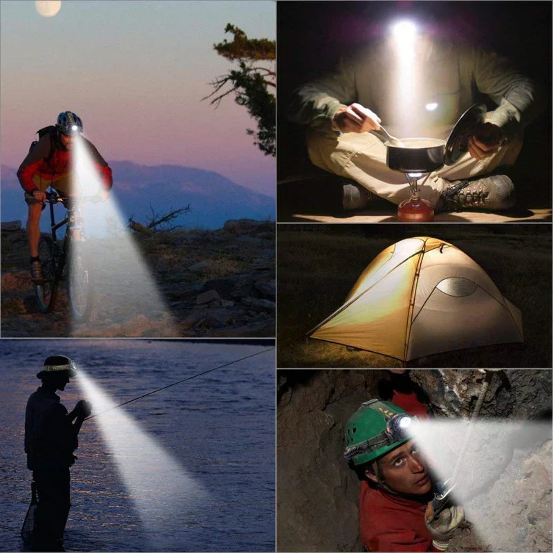 Rechargeable Waterproof LED Headlamp with Adjustable Zoom