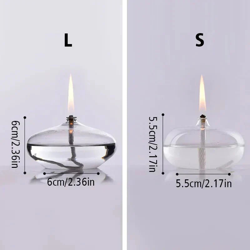 Clear Glass Oil Lamp Candle Holder