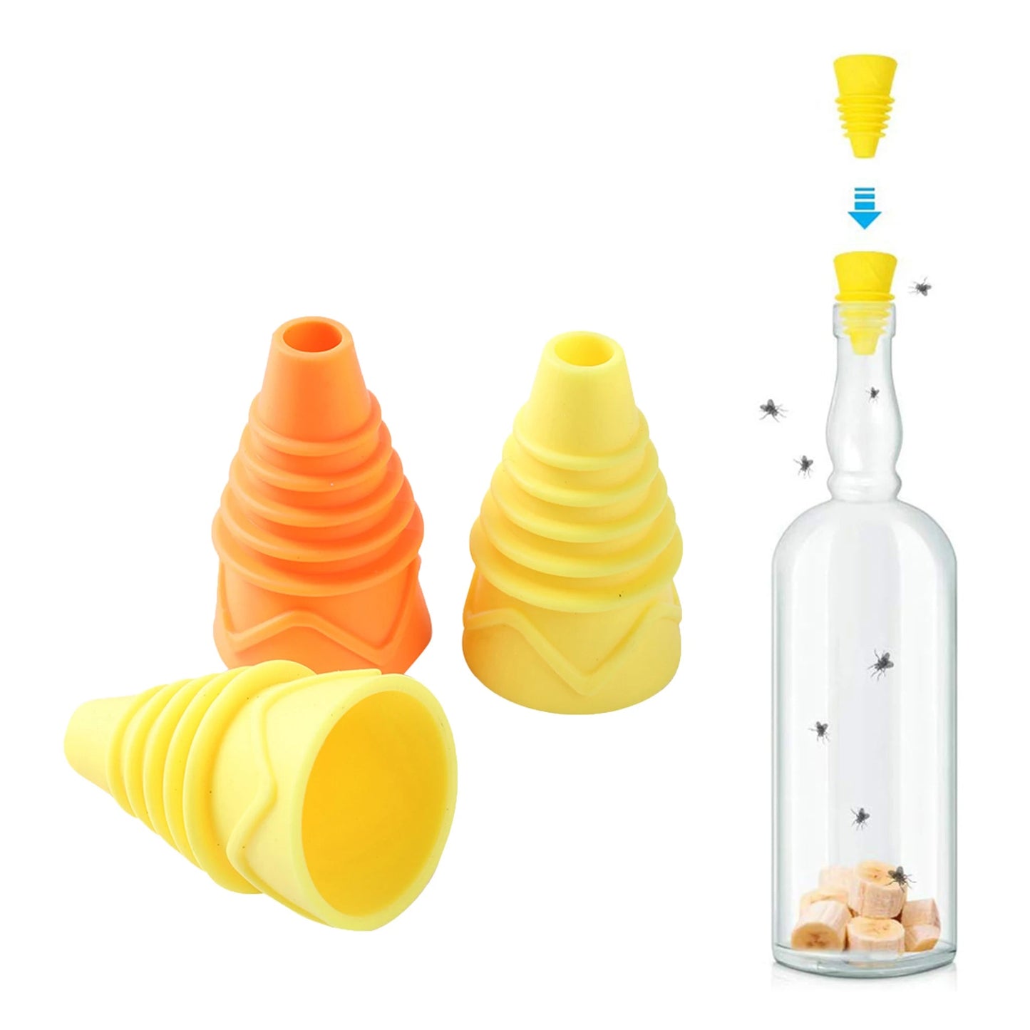 Reusable Silicone Fruit Fly Trap Funnel - Chemical-Free Solution