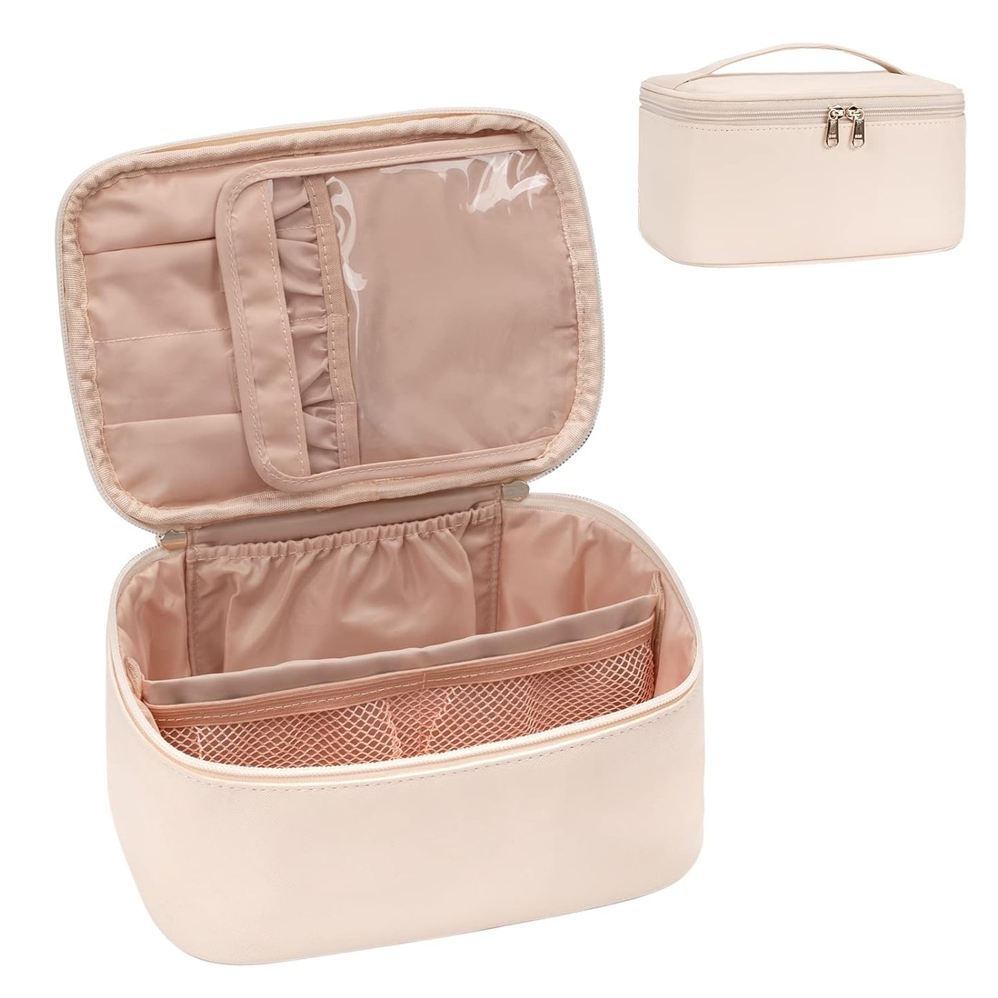 Travel-Friendly Makeup Organizer with Adjustable Dividers
