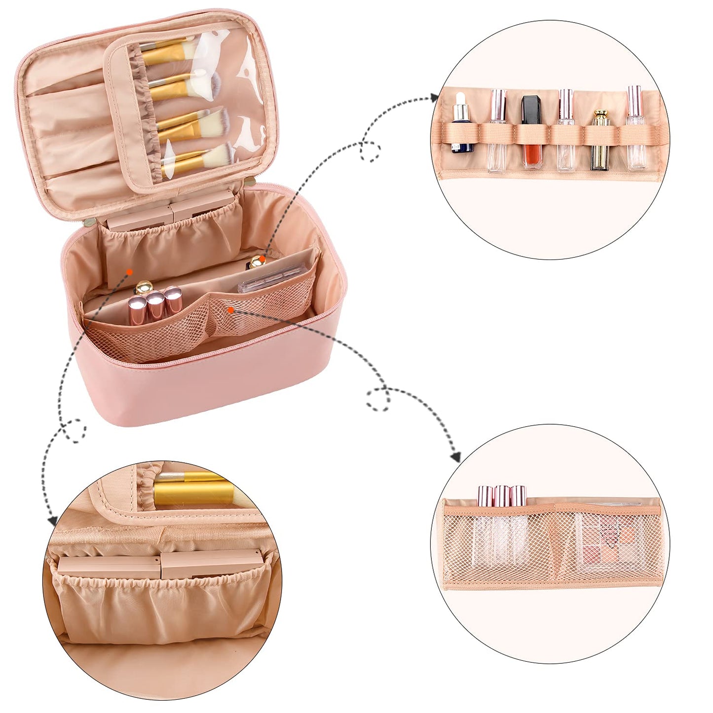 Travel-Friendly Makeup Organizer with Adjustable Dividers