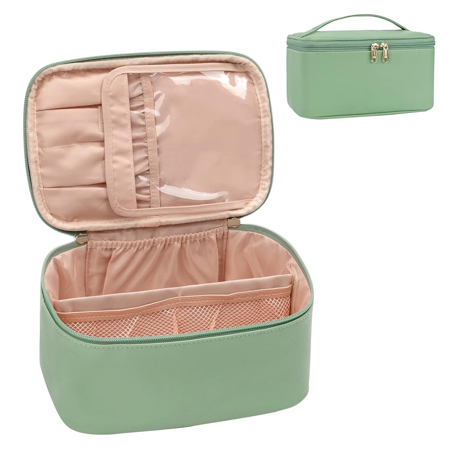 Travel-Friendly Makeup Organizer with Adjustable Dividers