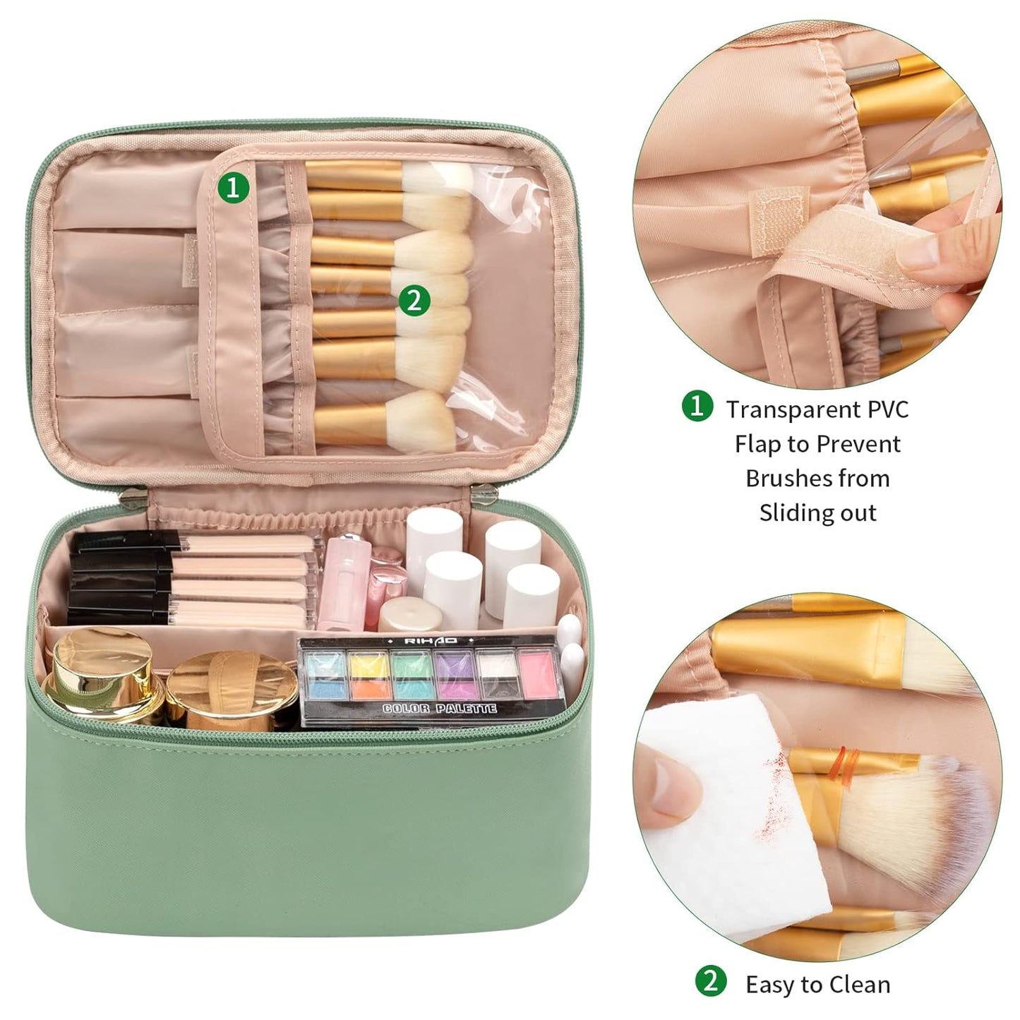 Travel-Friendly Makeup Organizer with Adjustable Dividers