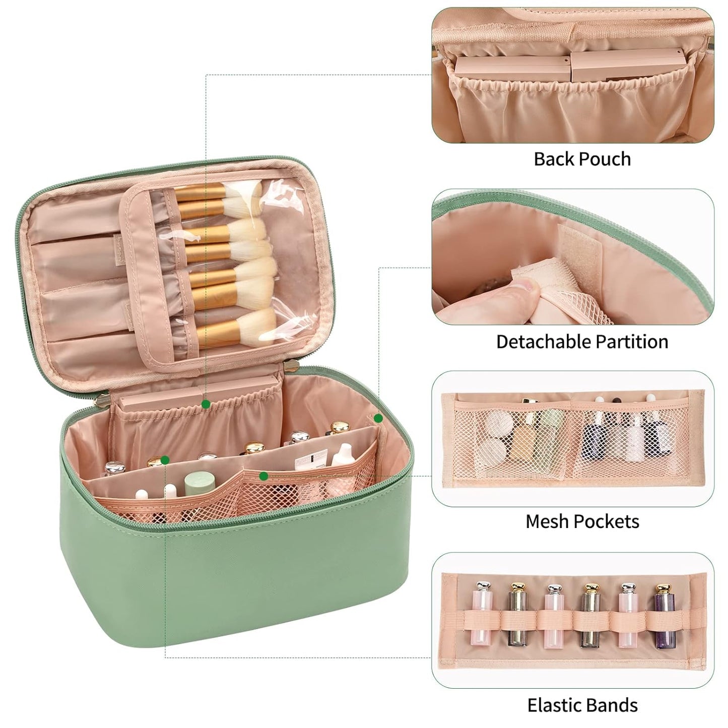Travel-Friendly Makeup Organizer with Adjustable Dividers