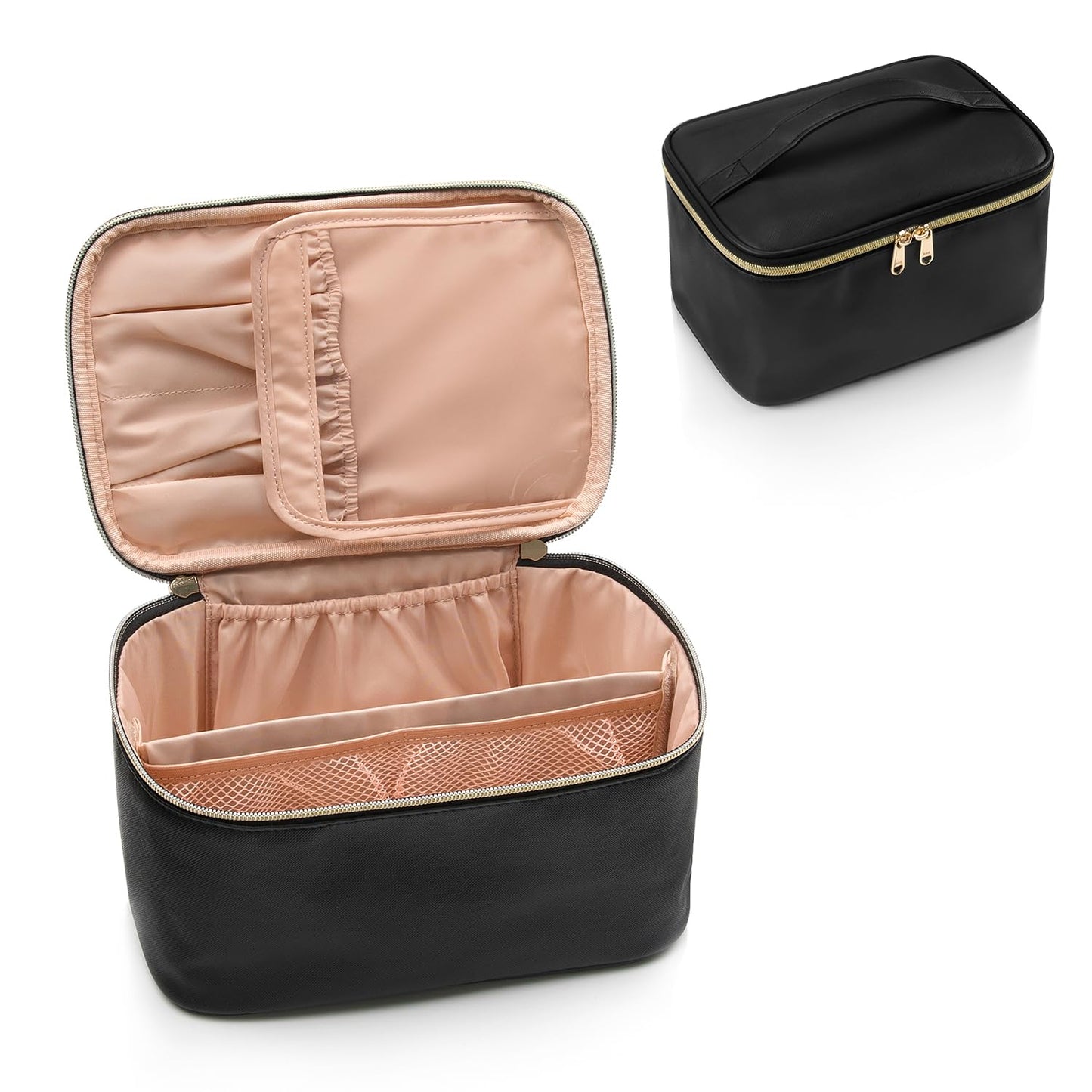 Travel-Friendly Makeup Organizer with Adjustable Dividers