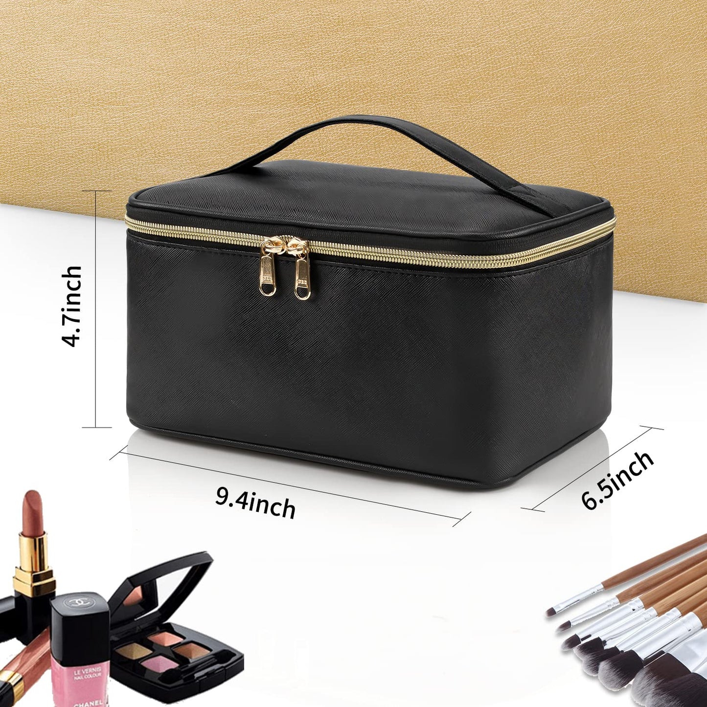 Travel-Friendly Makeup Organizer with Adjustable Dividers