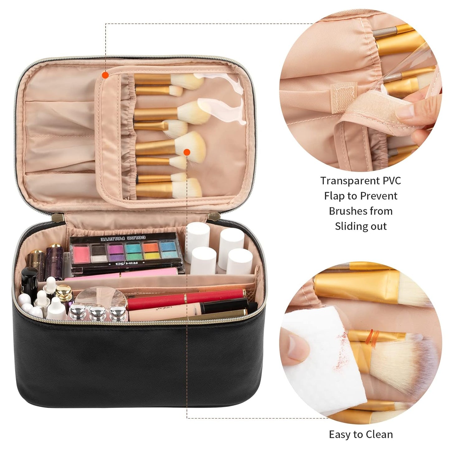 Travel-Friendly Makeup Organizer with Adjustable Dividers