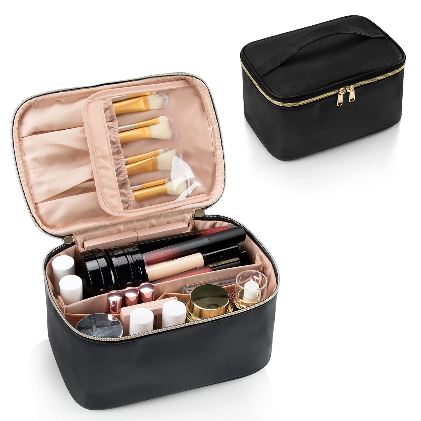 Travel-Friendly Makeup Organizer with Adjustable Dividers