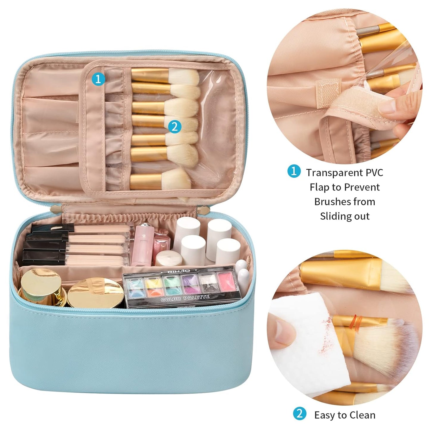 Travel-Friendly Makeup Organizer with Adjustable Dividers