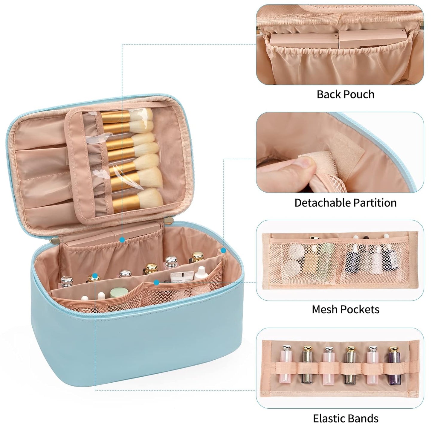 Travel-Friendly Makeup Organizer with Adjustable Dividers