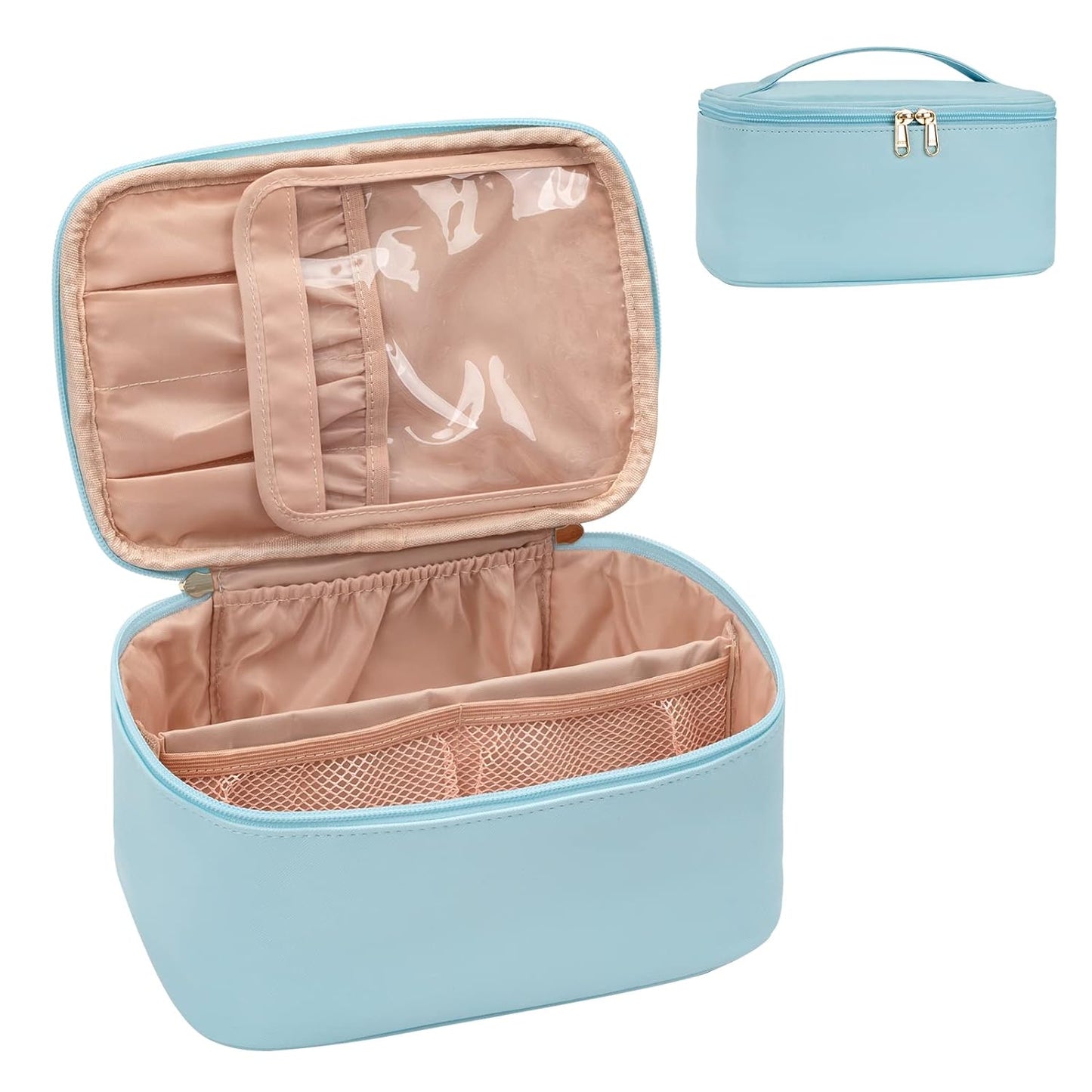 Travel-Friendly Makeup Organizer with Adjustable Dividers