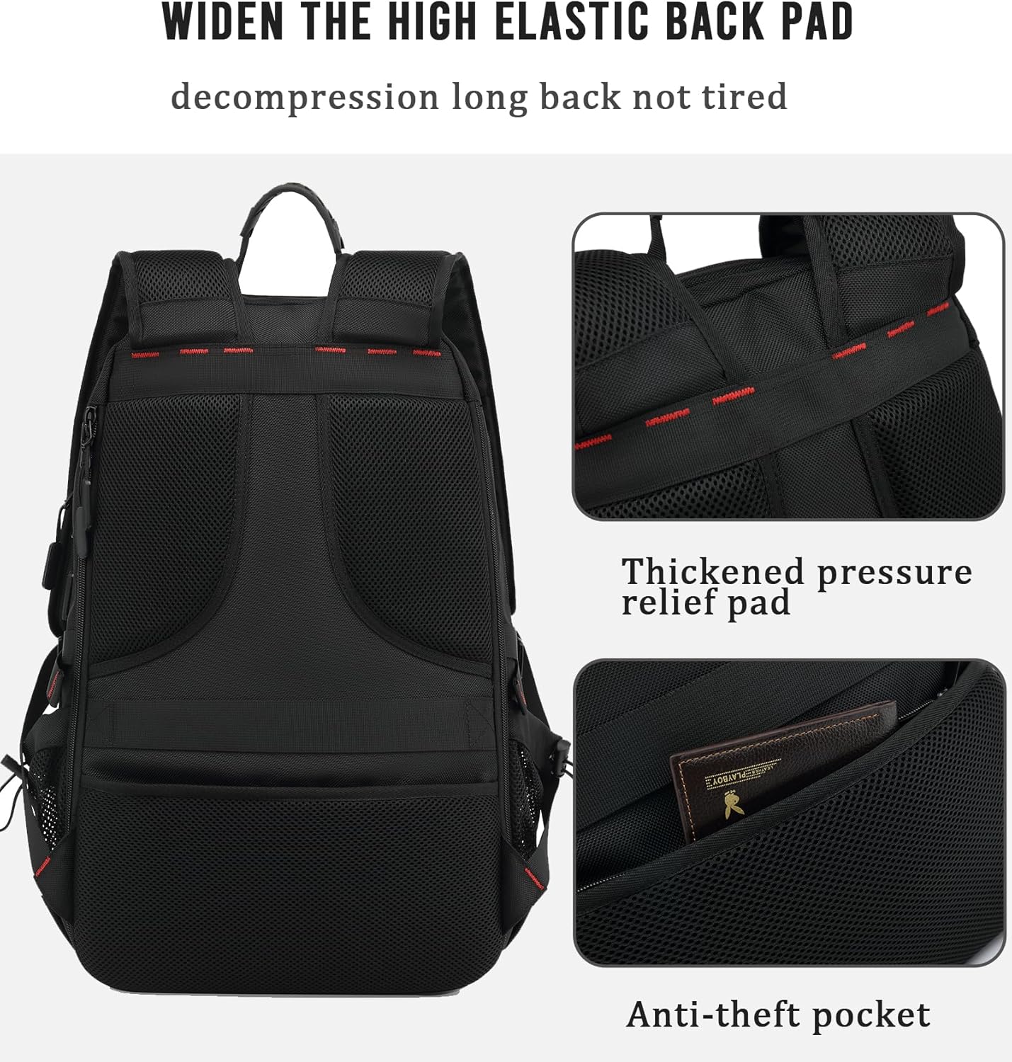 60L Waterproof Travel Laptop Backpack with USB Charging and Shoe Compartment