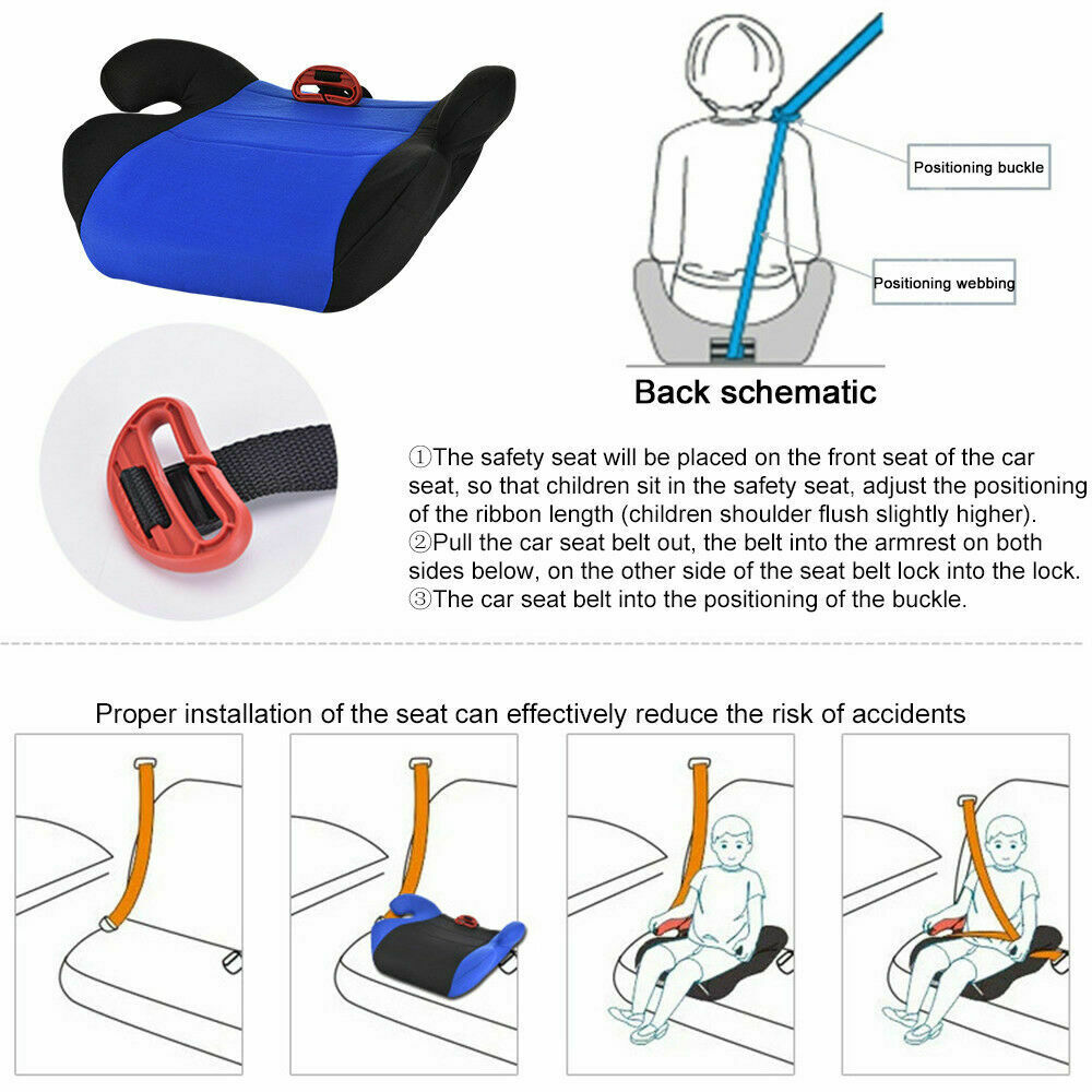 Backless Booster Seat for Kids 3-12 Years – Lightweight and Safe Transport
