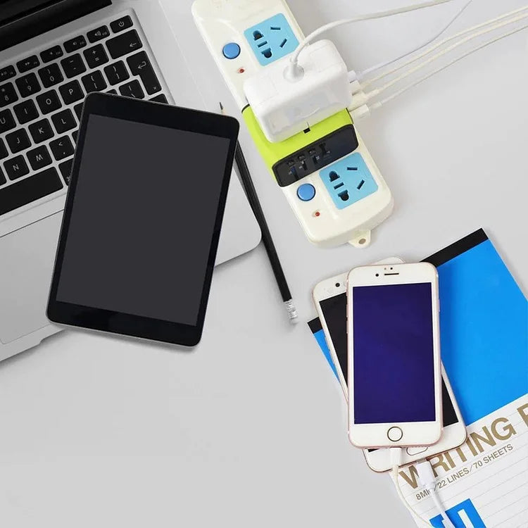 Universal Travel Adapter for 5 Devices with Fast Charging and Worldwide Compatibility