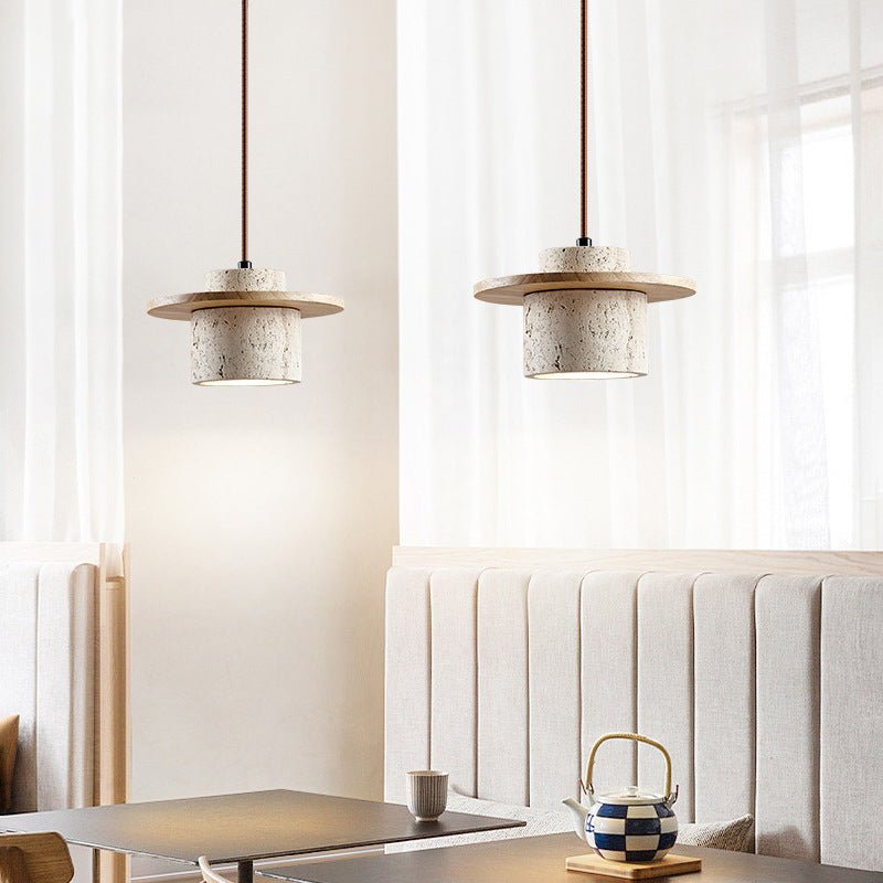 Travertine Stone Pendant Light with Matte Finish