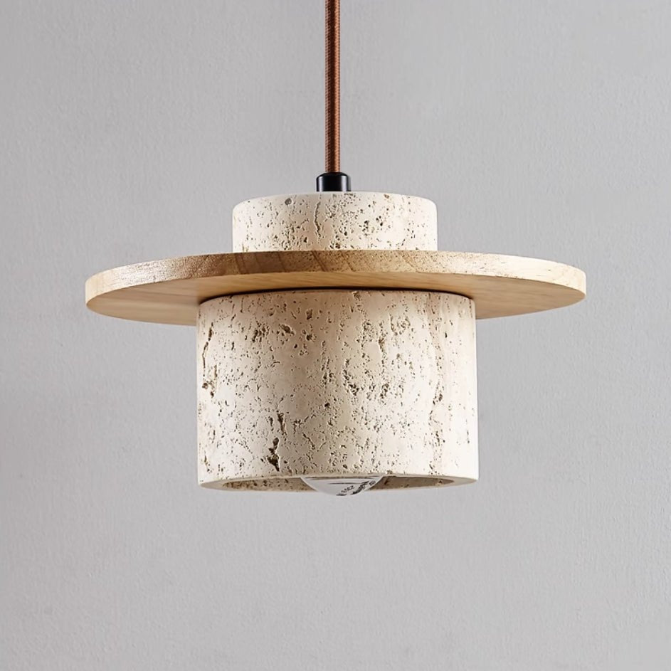 Travertine Stone Pendant Light with Matte Finish