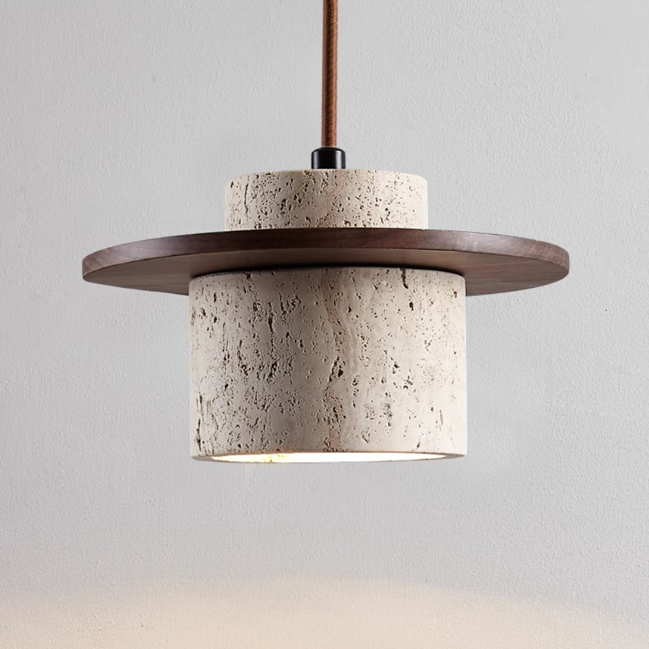 Travertine Stone Pendant Light with Matte Finish