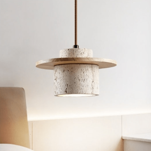 Travertine Stone Pendant Light with Matte Finish