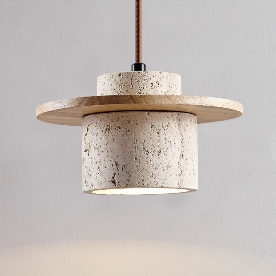 Travertine Stone Pendant Light with Matte Finish
