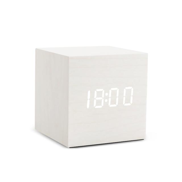 Wooden Minimalist LED Alarm Clock with Temperature and Humidity Display