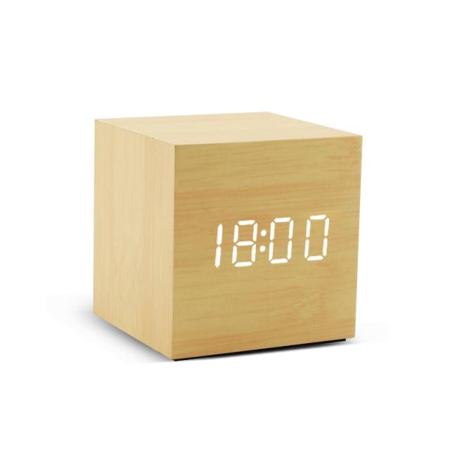 Wooden Minimalist LED Alarm Clock with Temperature and Humidity Display