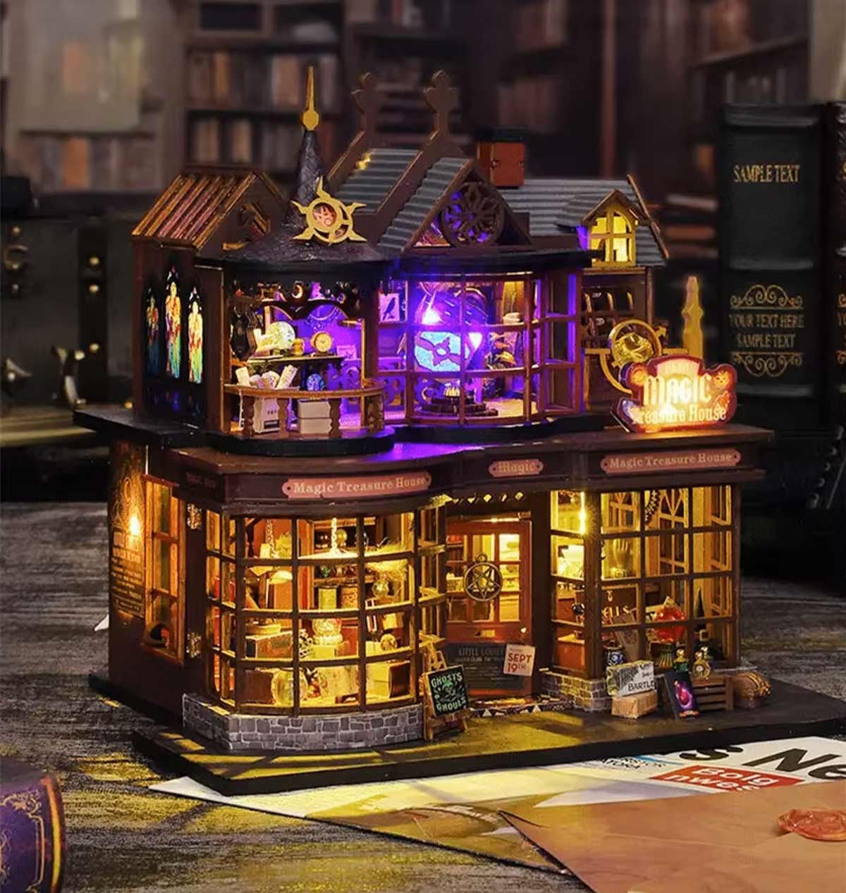 Magic Treasure House DIY Book Nook with LED Lights