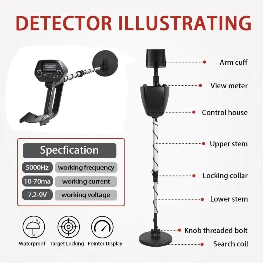 Metal Detector for Kids and Adults with Adjustable Sensitivity and Smart Filtering