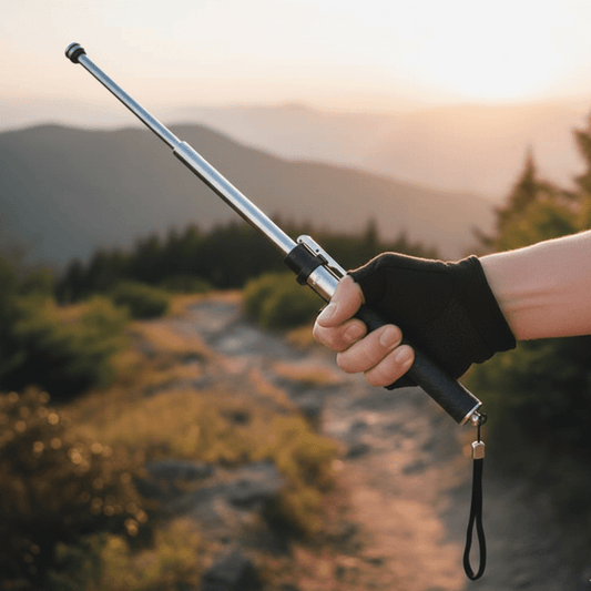 Self-Defense Trekking Stick with Automatic Pop-Up Mechanism