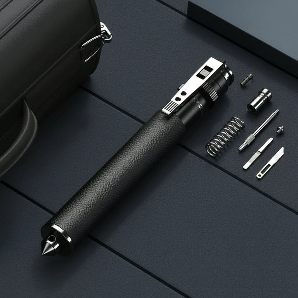 Self-Defense Trekking Stick with Automatic Pop-Up Mechanism