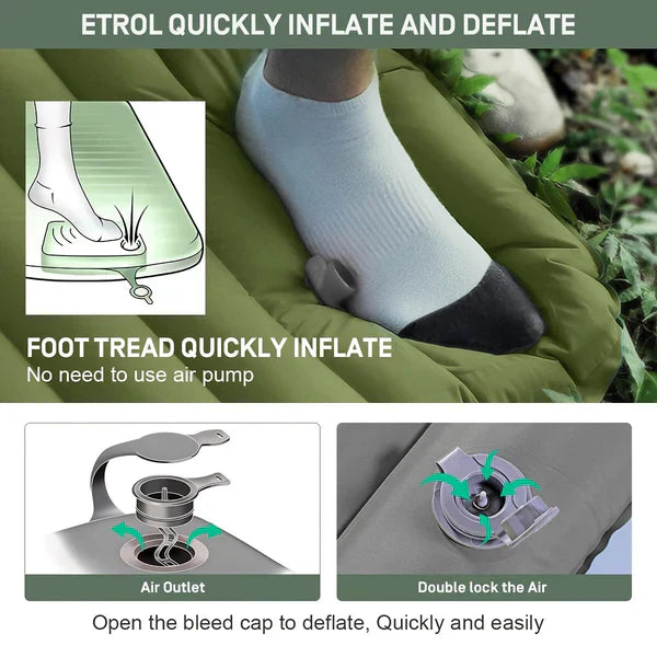 Portable Air Mattress with Foot Pump for Camping and Outdoor Comfort