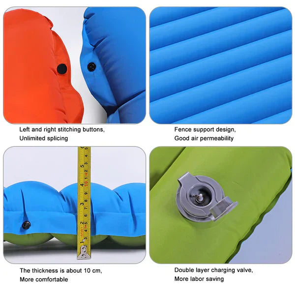 Portable Air Mattress with Foot Pump for Camping and Outdoor Comfort