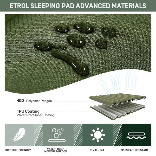 Portable Air Mattress with Foot Pump for Camping and Outdoor Comfort