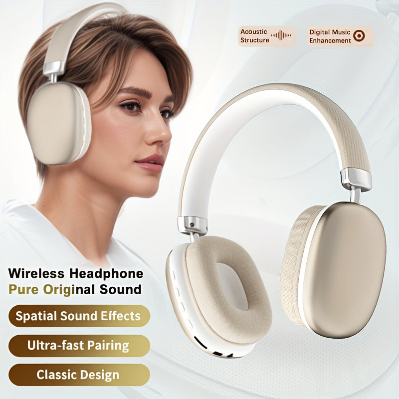 Wireless Closed-Back Headphones with Sound Isolation and USB-C Charging