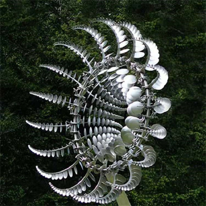 Metal Windmill Garden Decoration with Dual-Wind Movement