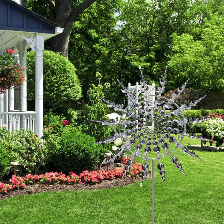 Metal Windmill Garden Decoration with Dual-Wind Movement