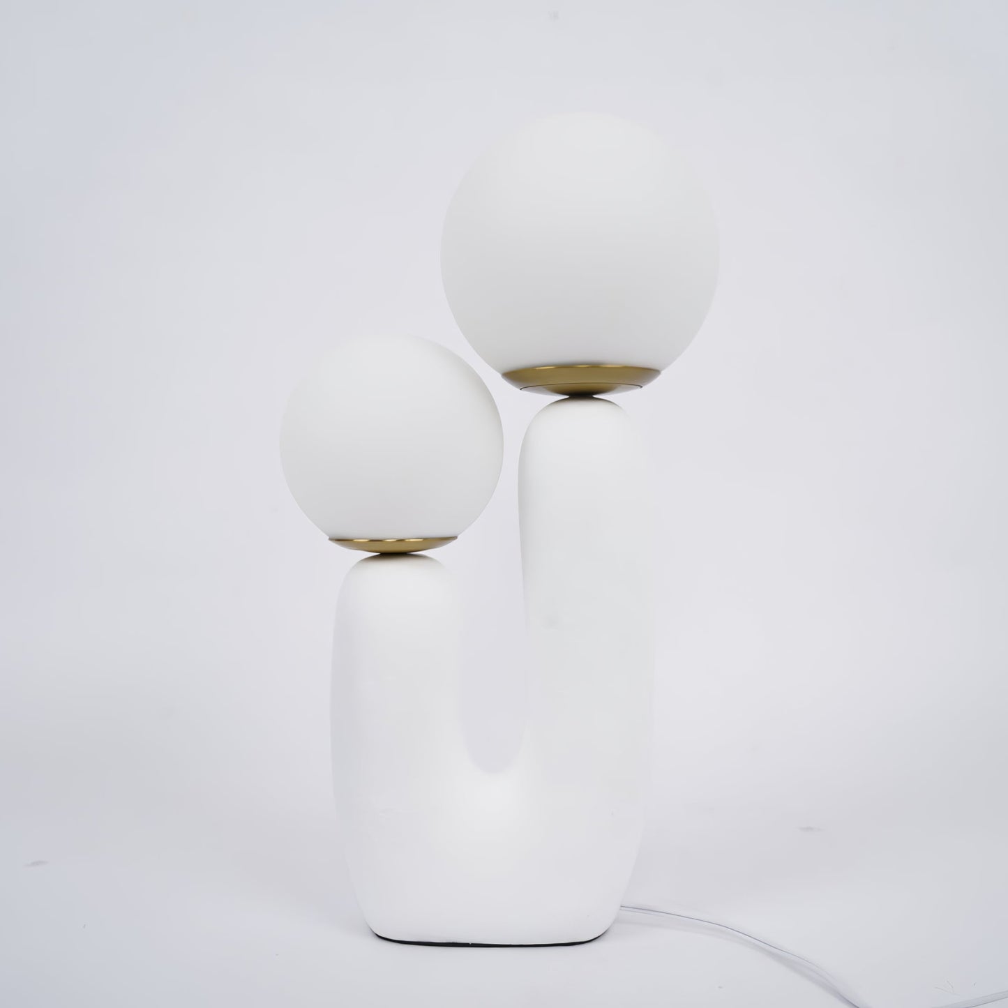 Contemporary Resin and Glass Table Lamp with Natural Accent