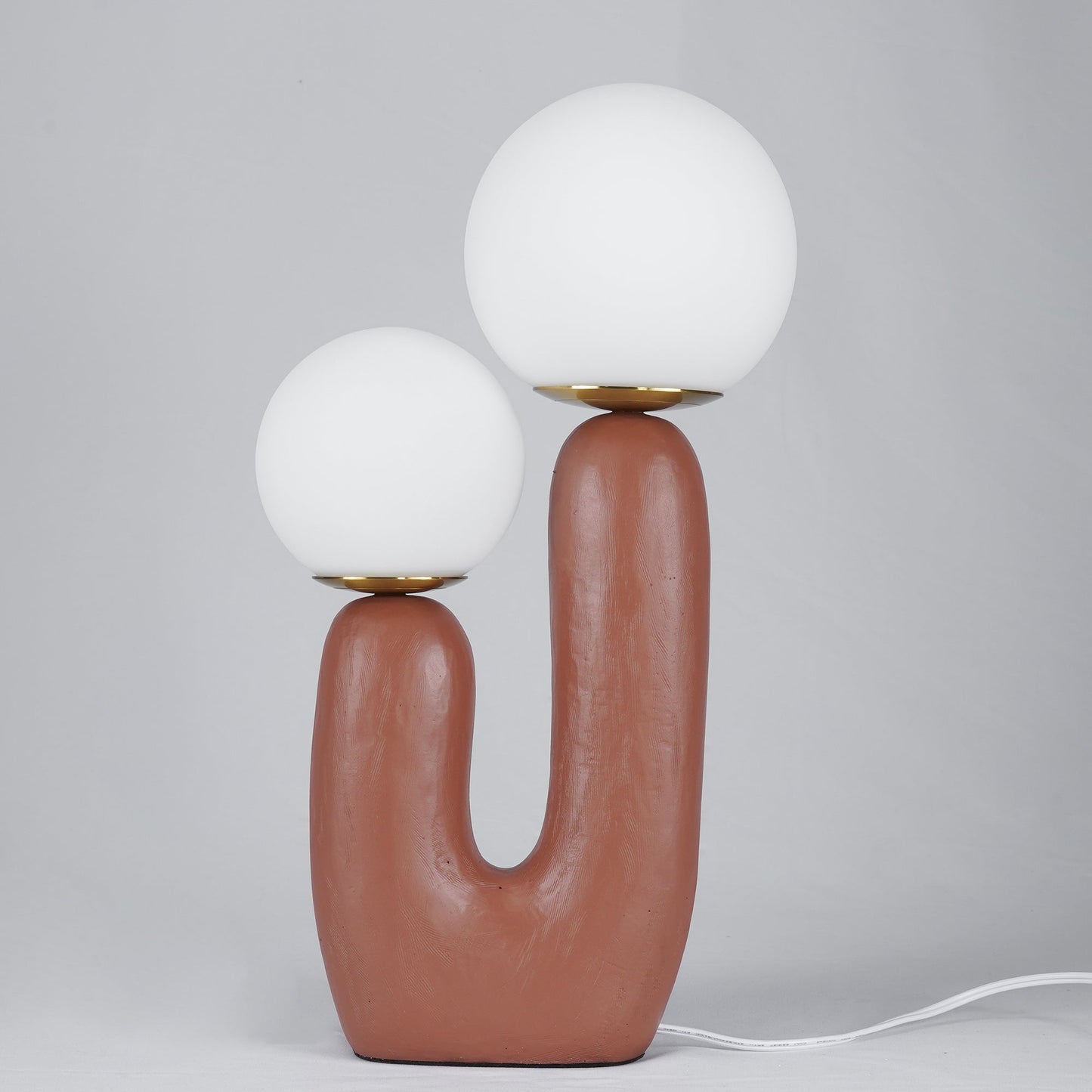 Contemporary Resin and Glass Table Lamp with Natural Accent