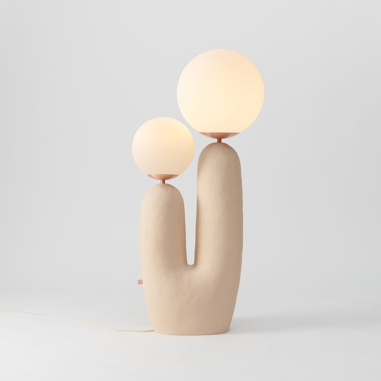 Contemporary Resin and Glass Table Lamp with Natural Accent