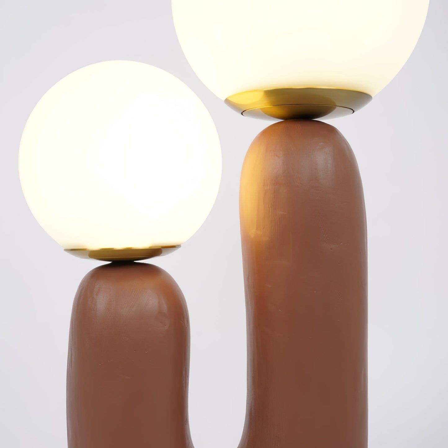 Contemporary Resin and Glass Table Lamp with Natural Accent